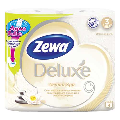 Туалетная бумага Zewa Deluxe АромаСпа, 3 слоя, 4 рулона в Подруга