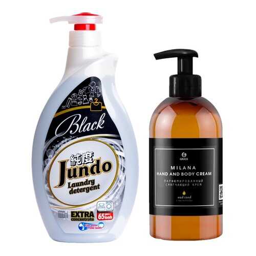 Гель для стирки черного белья Jundo Black 1 л + Крем для рук Grass Milana Oud Rood 300 мл в Подруга