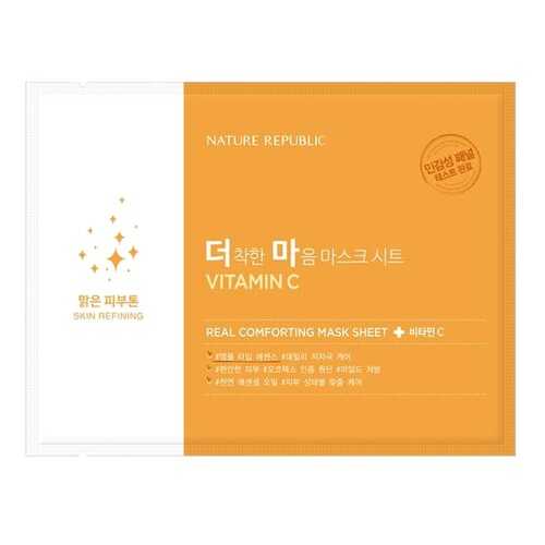Маска тканевая для чувствительной кожи REAL COMFORTING MASK SHEET [VITAMIN C] 24гр в Подруга