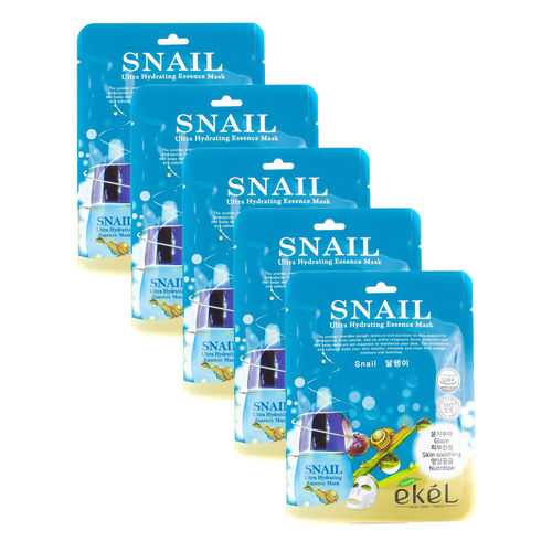 Набор увлажняющих масок Ekel с Улиточным муцином Ultra Hydrating EssenceMask Snail (5шт) в Подруга