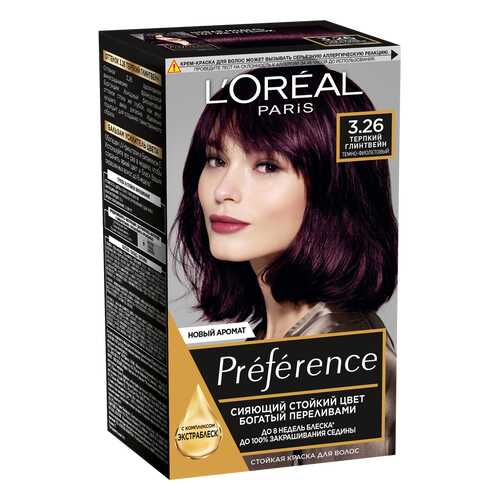 L`Oreal краска д/в Preference N 3,26 Терпкий глинтвейн